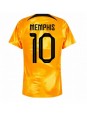 Nederländerna Memphis Depay #10 Replika Hemmakläder VM 2022 Kortärmad